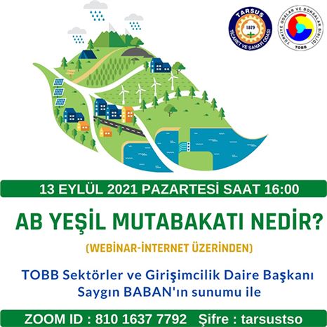 Tarsus TSO Üyelerine 'Yeşil Mutabakatı' Anlatacak
